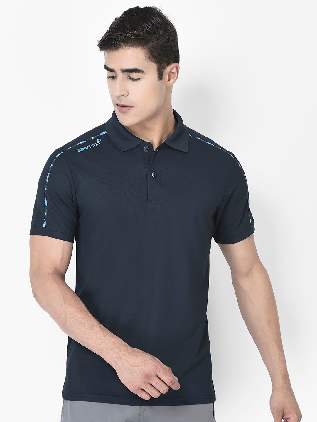 

SPORT SUN Polo Collar Regular Fit Sports T-shirt, Navy blue