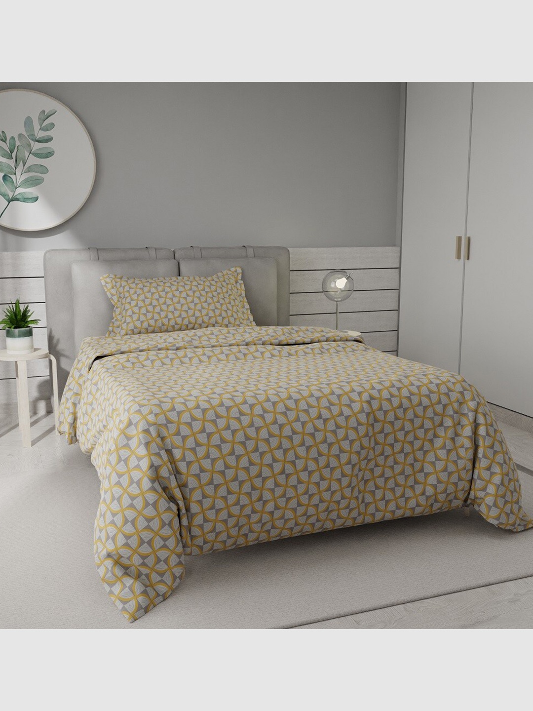 

Stoa Paris Grace Beige & Grey Printed AC Room 200 GSM Single Bed Comforter
