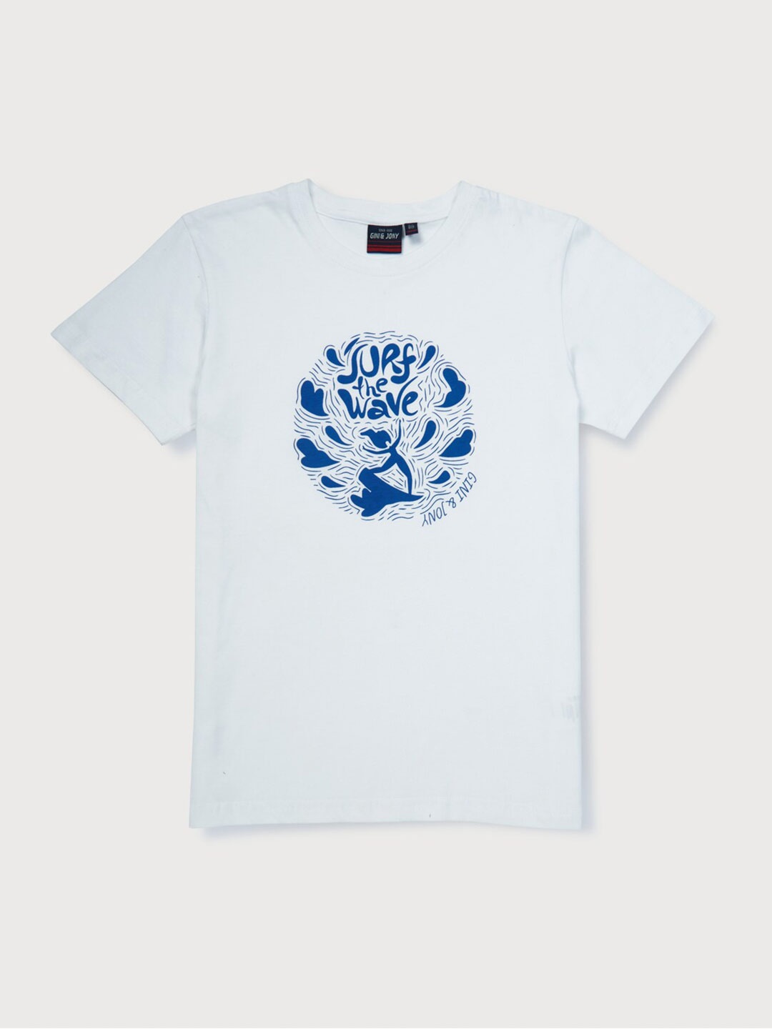

Gini and Jony Boys Typography Printed Round Neck Cotton T-shirt, White
