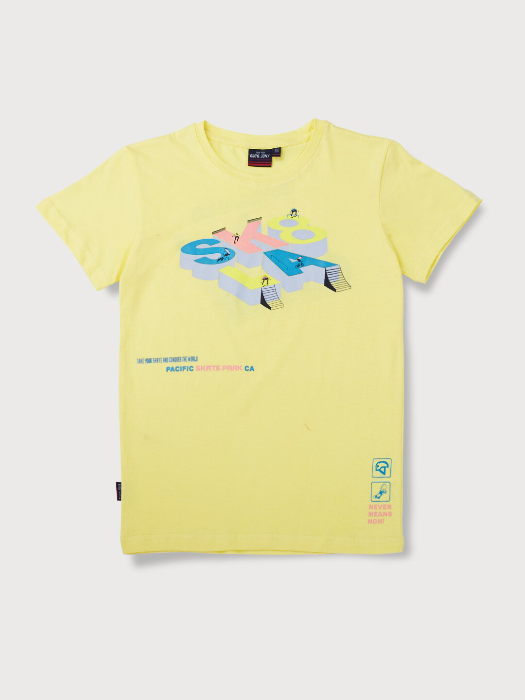 

Gini and Jony Boys Typography Printed Cotton T-Shirt, Yellow