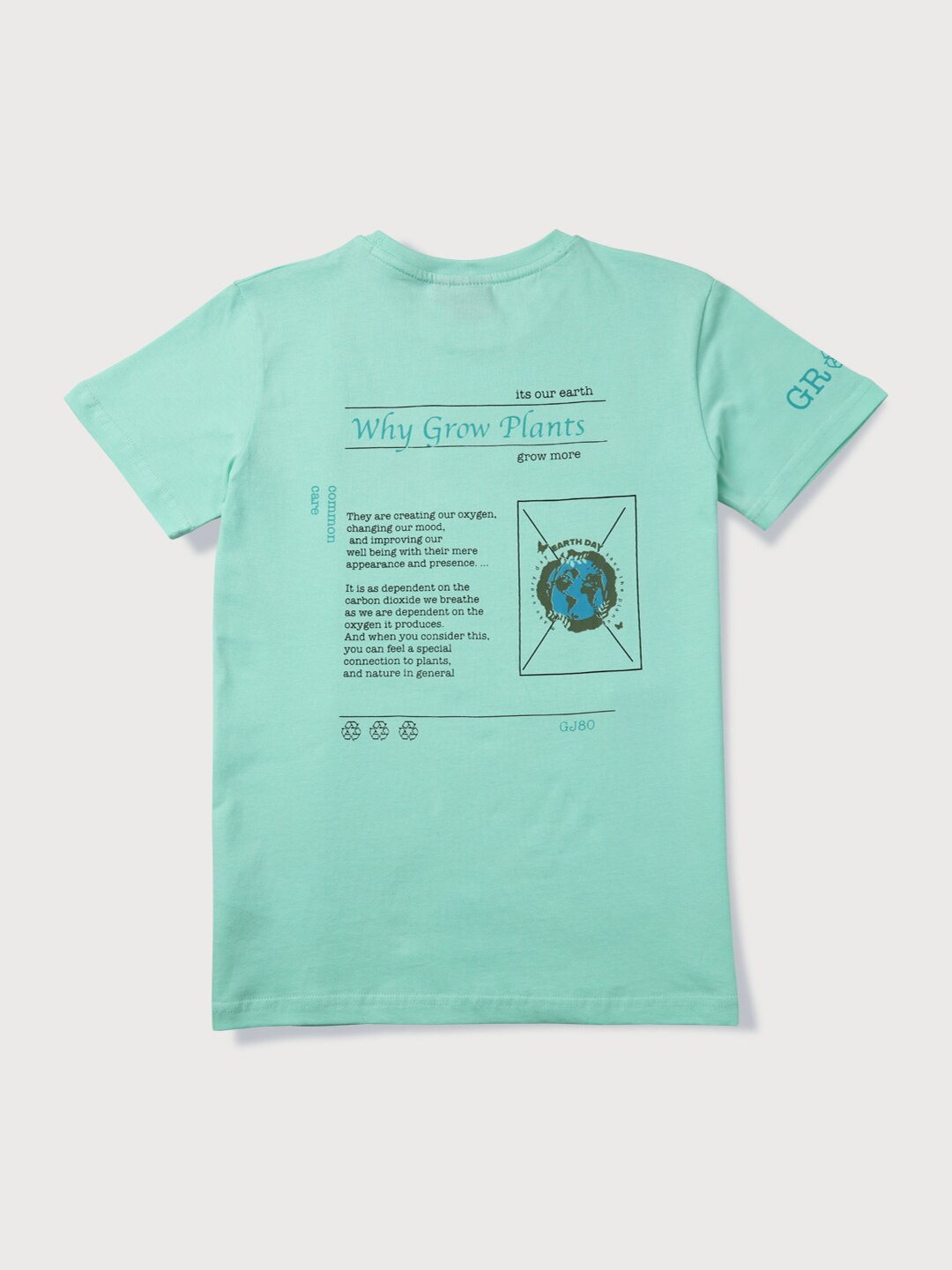 

Gini and Jony Boys Typography Printed Cotton T-shirt, Blue