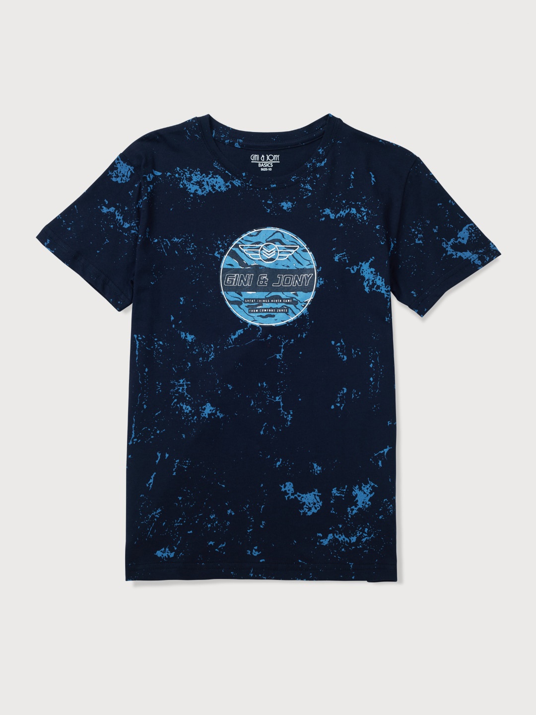 

Gini and Jony Boys Graphic Printed Cotton Casual T-shirt, Navy blue