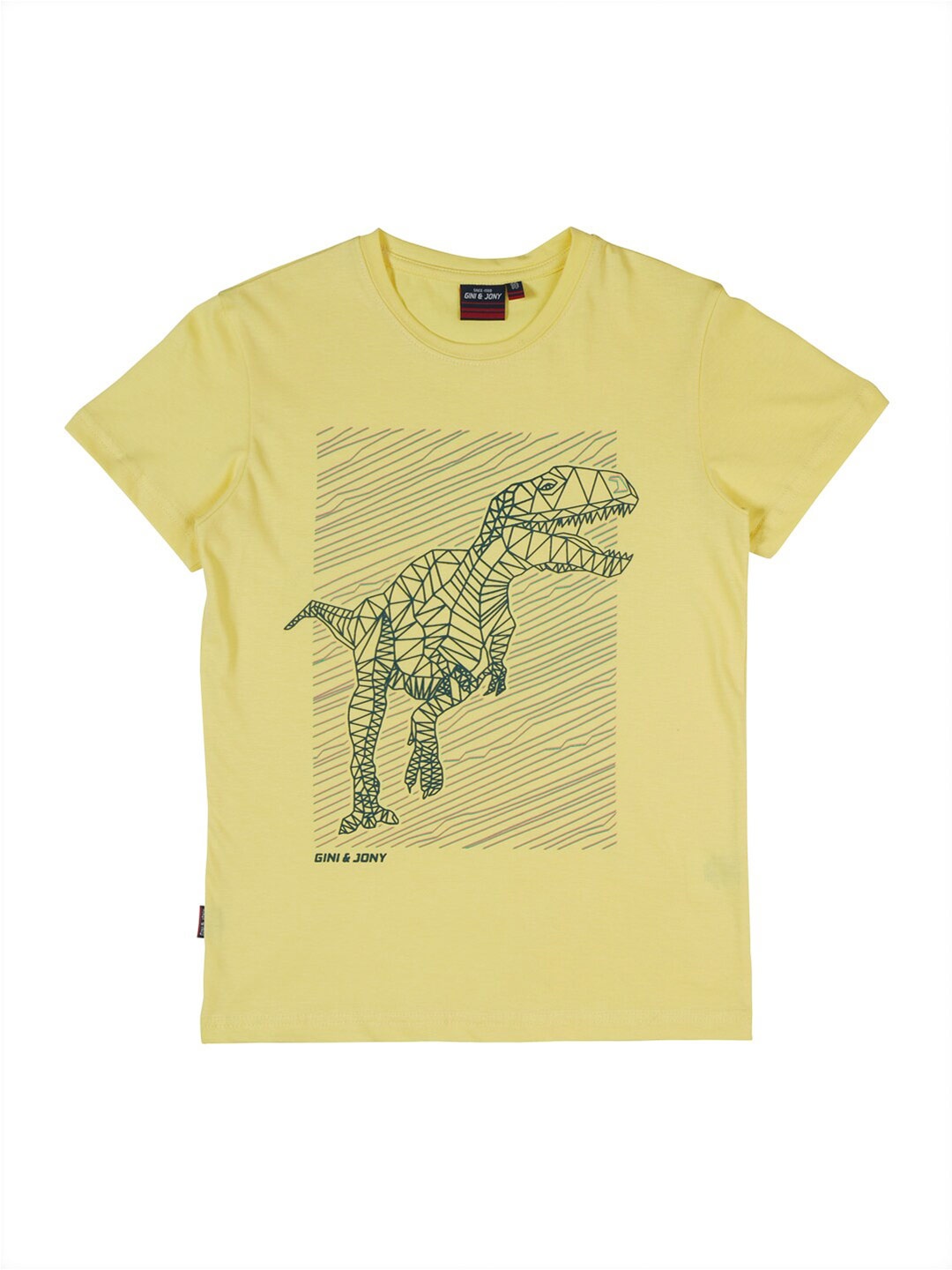 

Gini and Jony Boys Graphic Printed Cotton T-Shirt, Yellow
