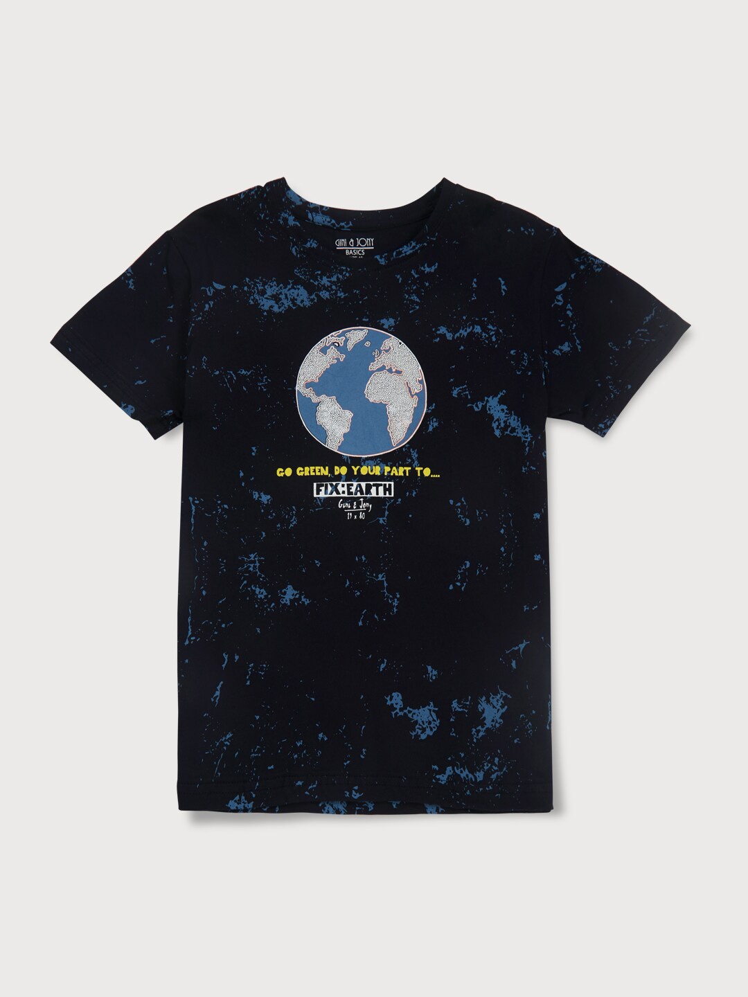 

Gini and Jony Boys Graphic Printed Round Neck Cotton T-shirt, Navy blue