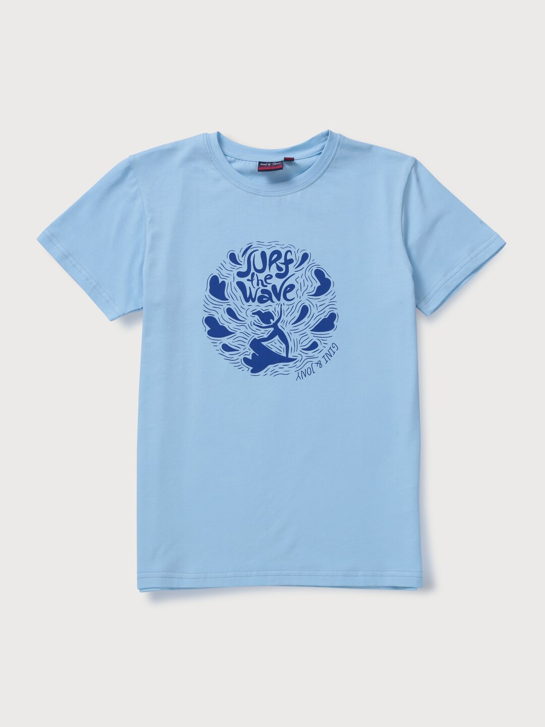 

Gini and Jony Infant Boys Graphic Printed Cotton T-shirt, Blue