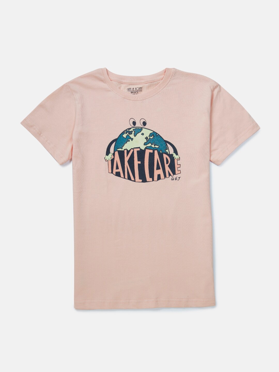 

Gini and Jony Boys Typography Printed Cotton T-shirt, Pink