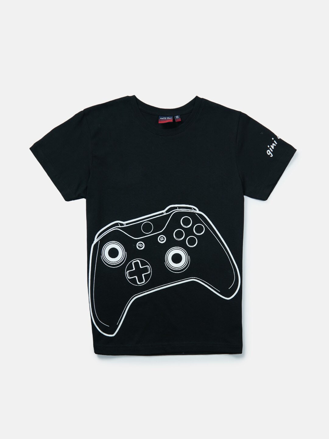 

Gini and Jony Boys Graphic Printed Round Neck Cotton T-shirt, Black