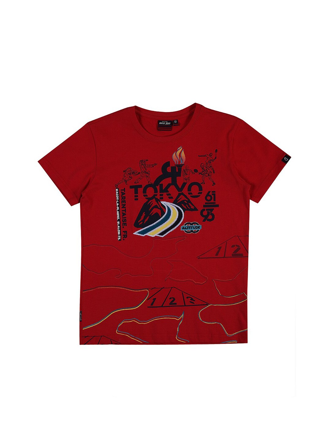 

Gini and Jony Boys Graphic Printed Round Neck Cotton T-shirt, Red