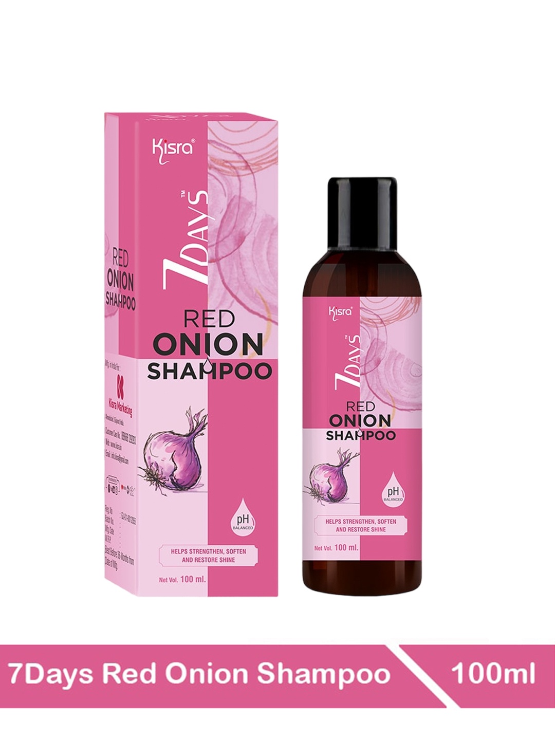

KISRA 7Days Set Of 2 Red Onion Shampoos100 ml Each, Pink