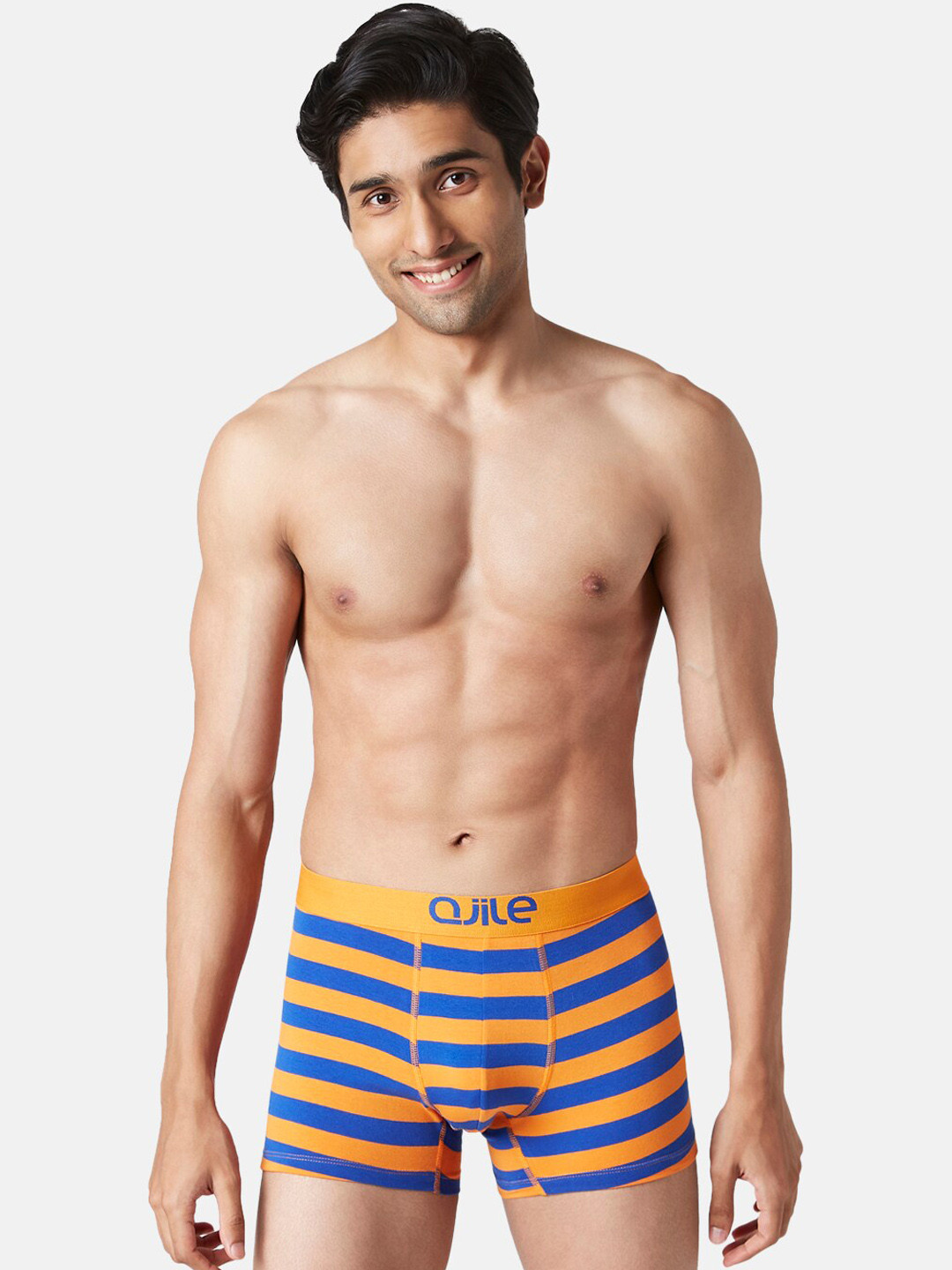 

Ajile by Pantaloons Men Striped Mid-Rise Trunk, Blue