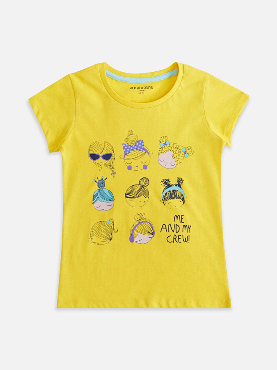 

Pantaloons Junior Girls Graphic Printed Cotton T-shirt, Yellow