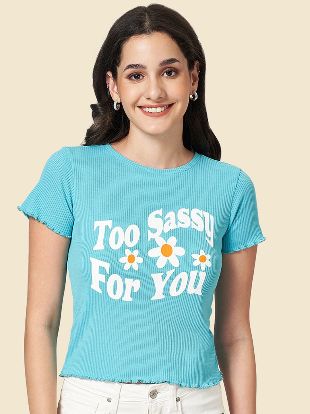 

People Typography Printed T-shirt, Blue