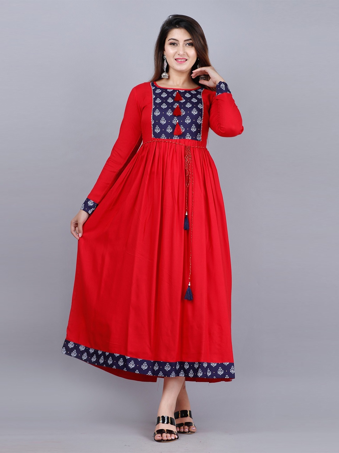 

VASANT APPAREL Red Ethnic Maxi Dress