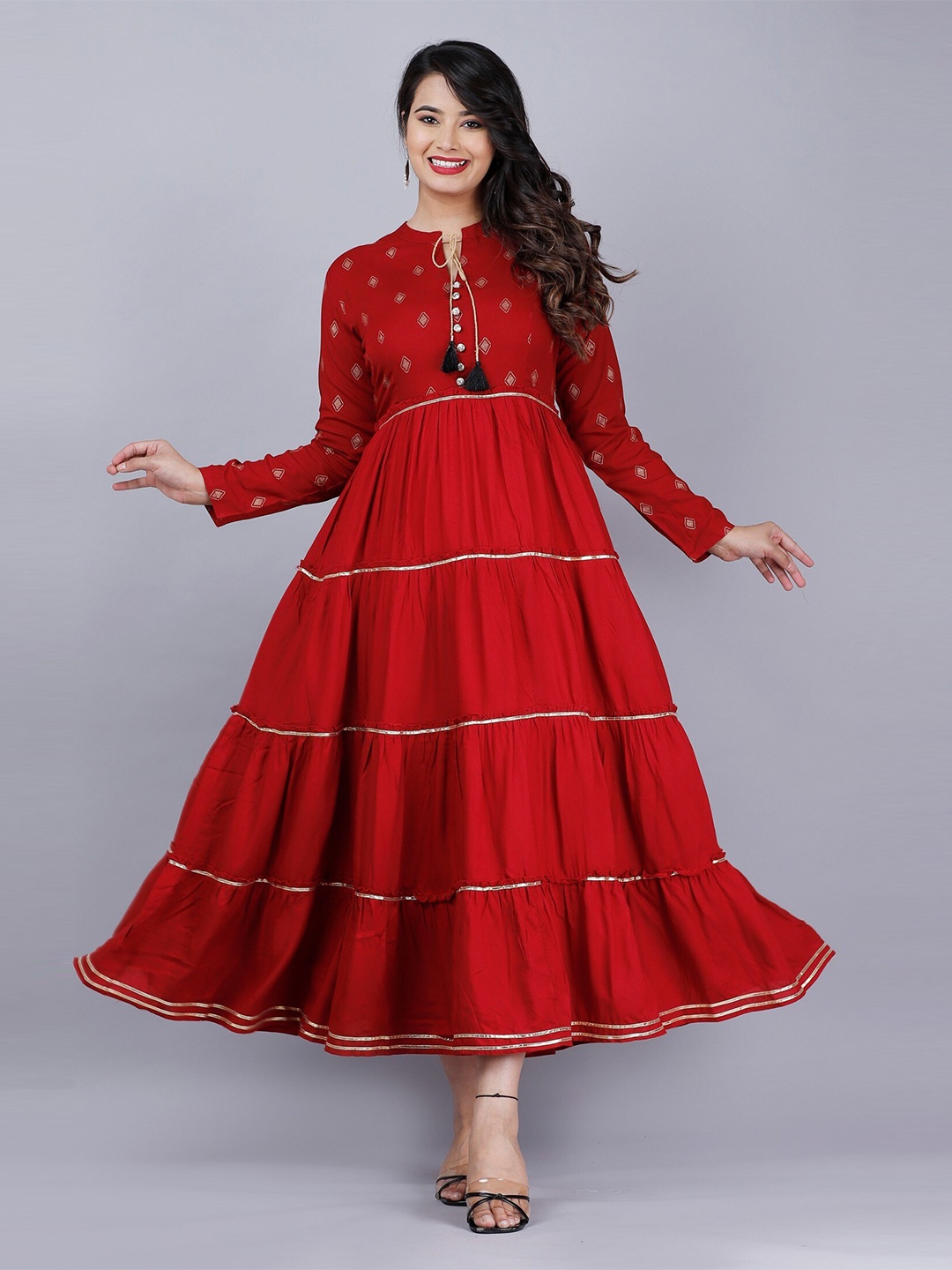 

VASANT APPAREL Red Ethnic Maxi Dress