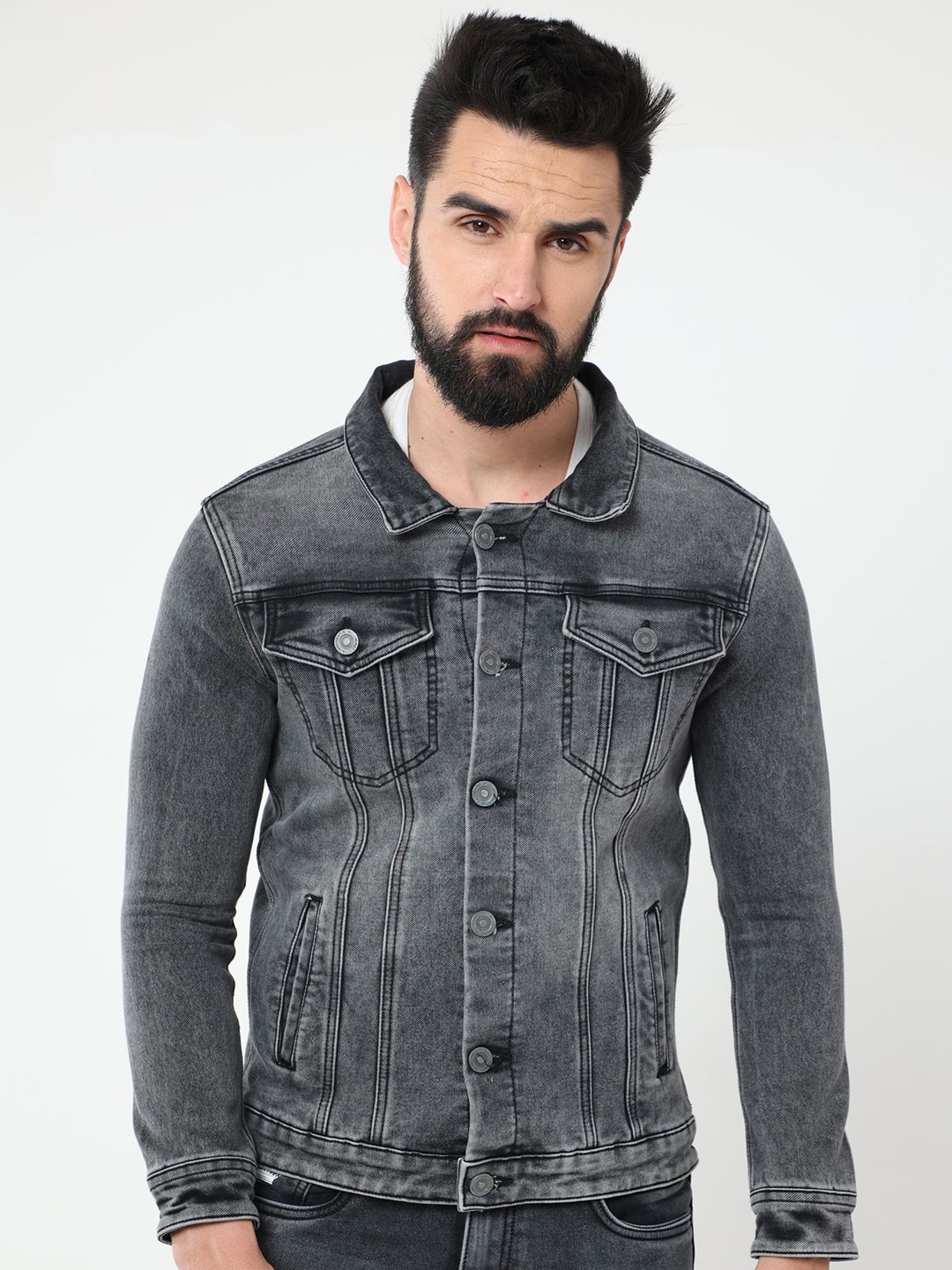 

Reslag Washed Denim Jacket, Black