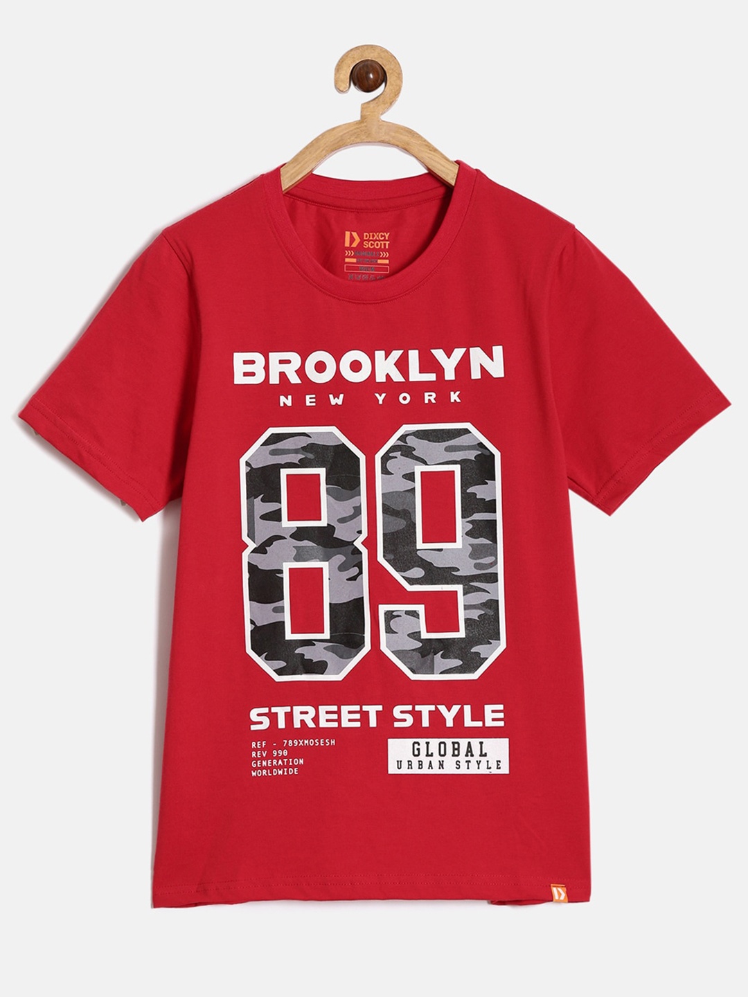 

DIXCY SCOTT Boys Varsity Printed Cotton T-shirt, Red