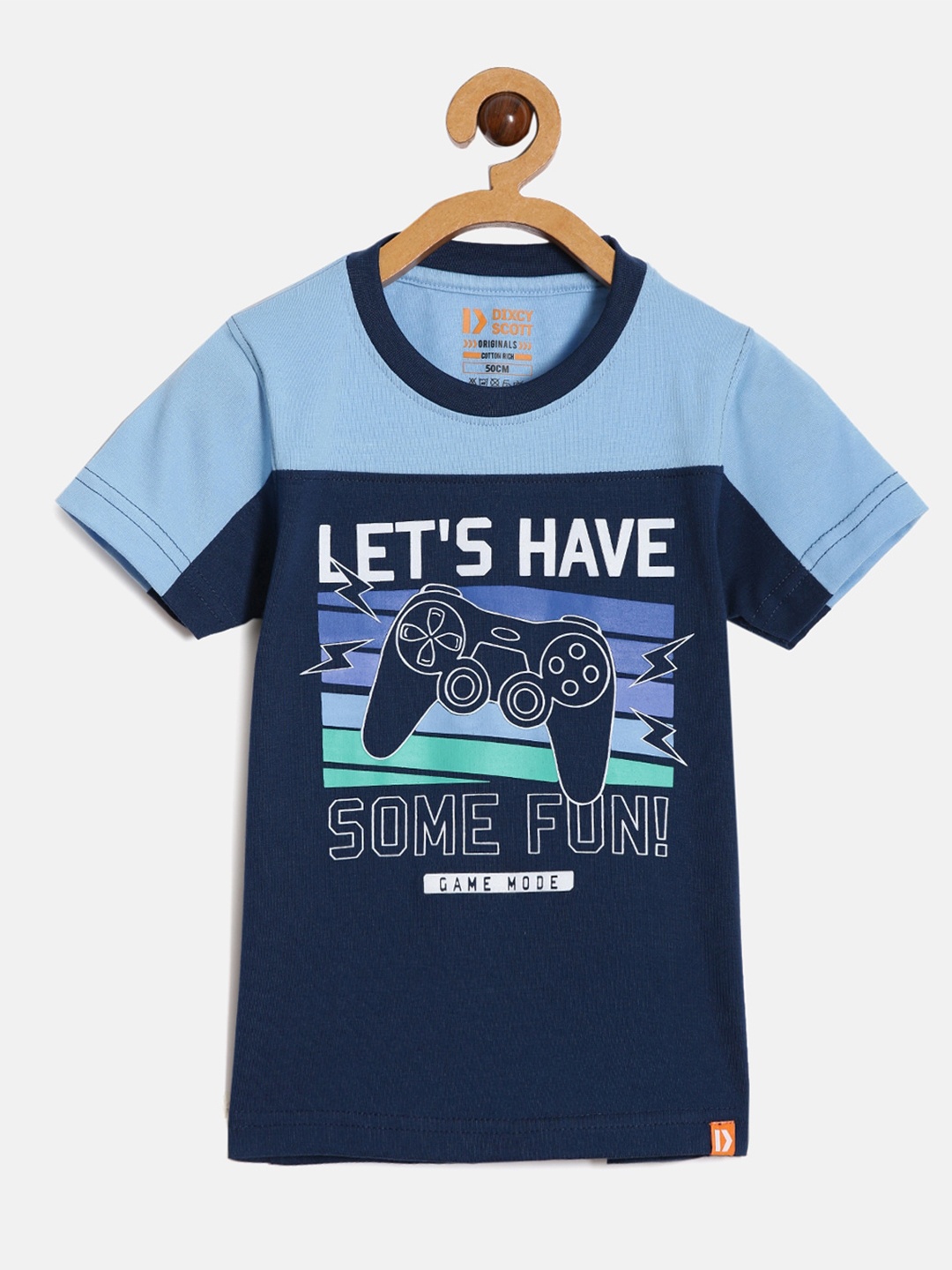 

DIXCY SCOTT Boys Graphic Printed Cotton T-shirt, Navy blue