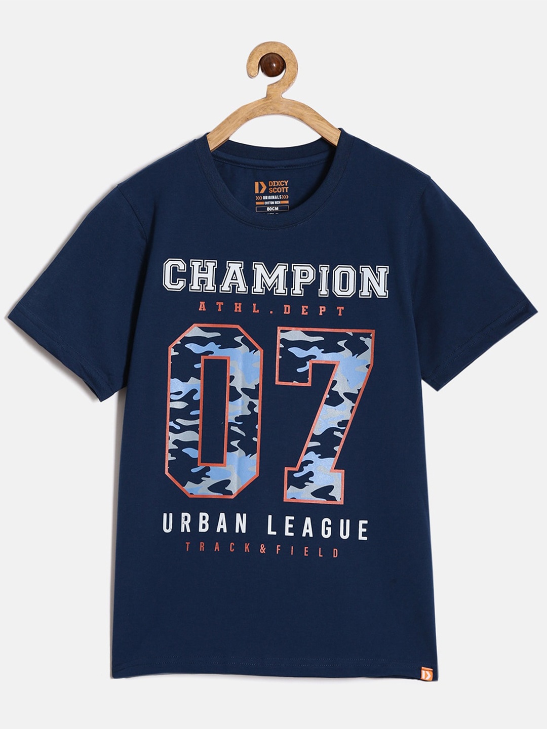 

DIXCY SCOTT Boys Typography Printed Cotton T-shirt, Blue