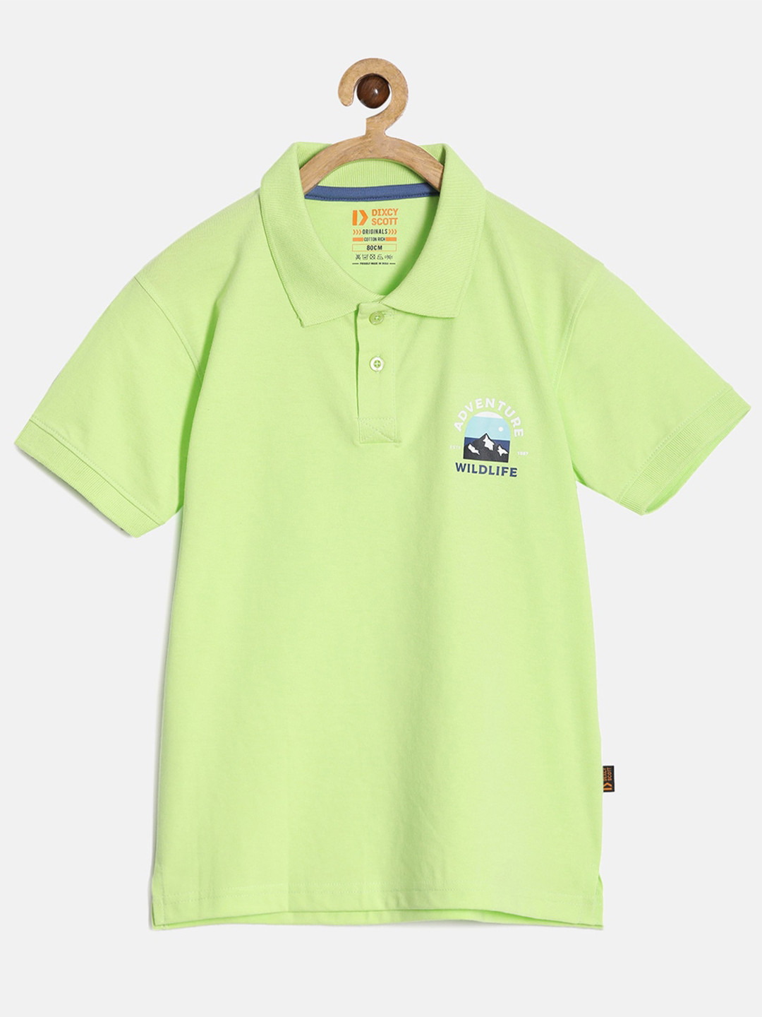 

DIXCY SCOTT Boys Polo Collar Cotton T-Shirt, Green