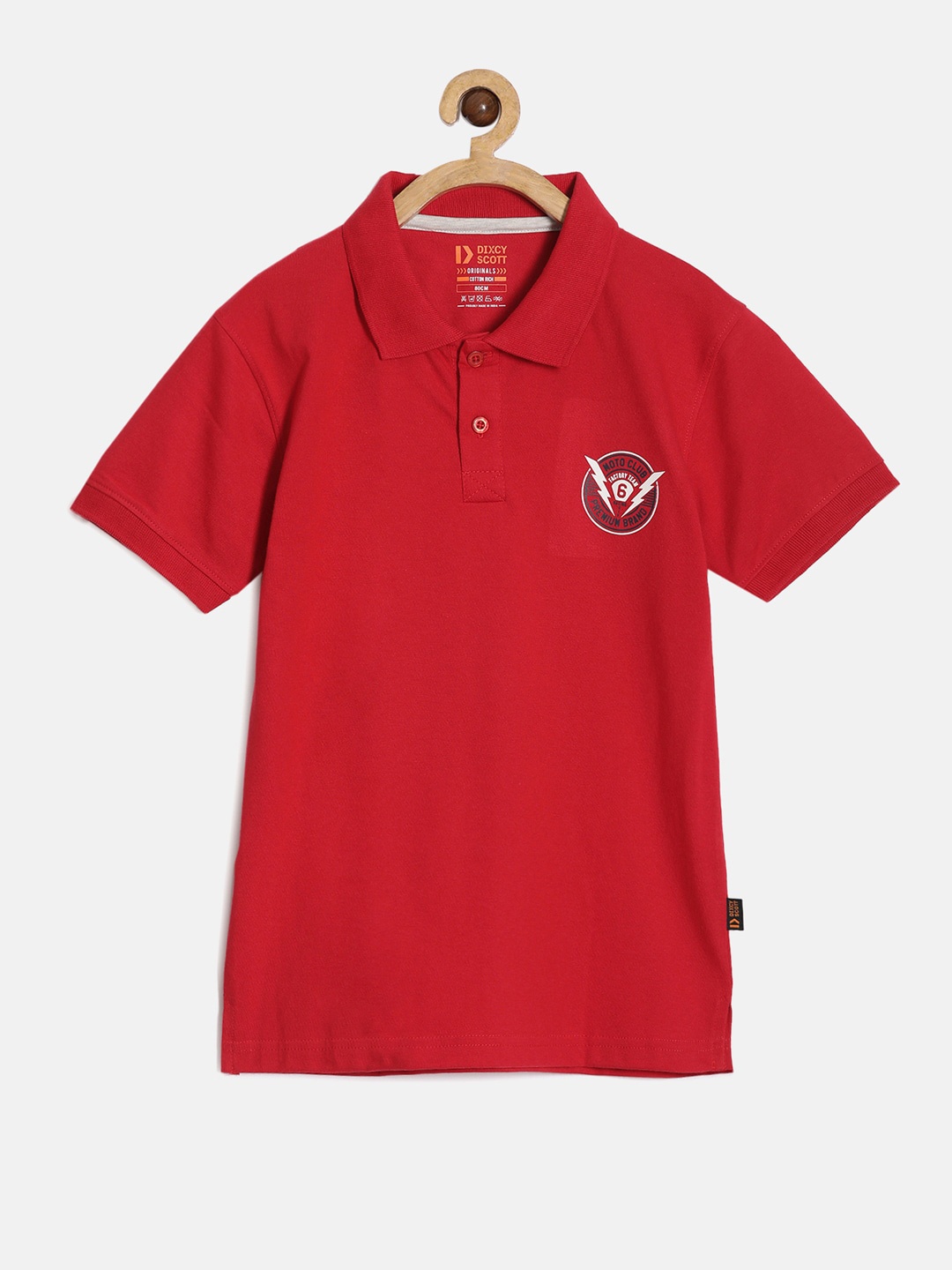 

DIXCY SCOTT Boys Polo Collar Cotton T-shirt, Red