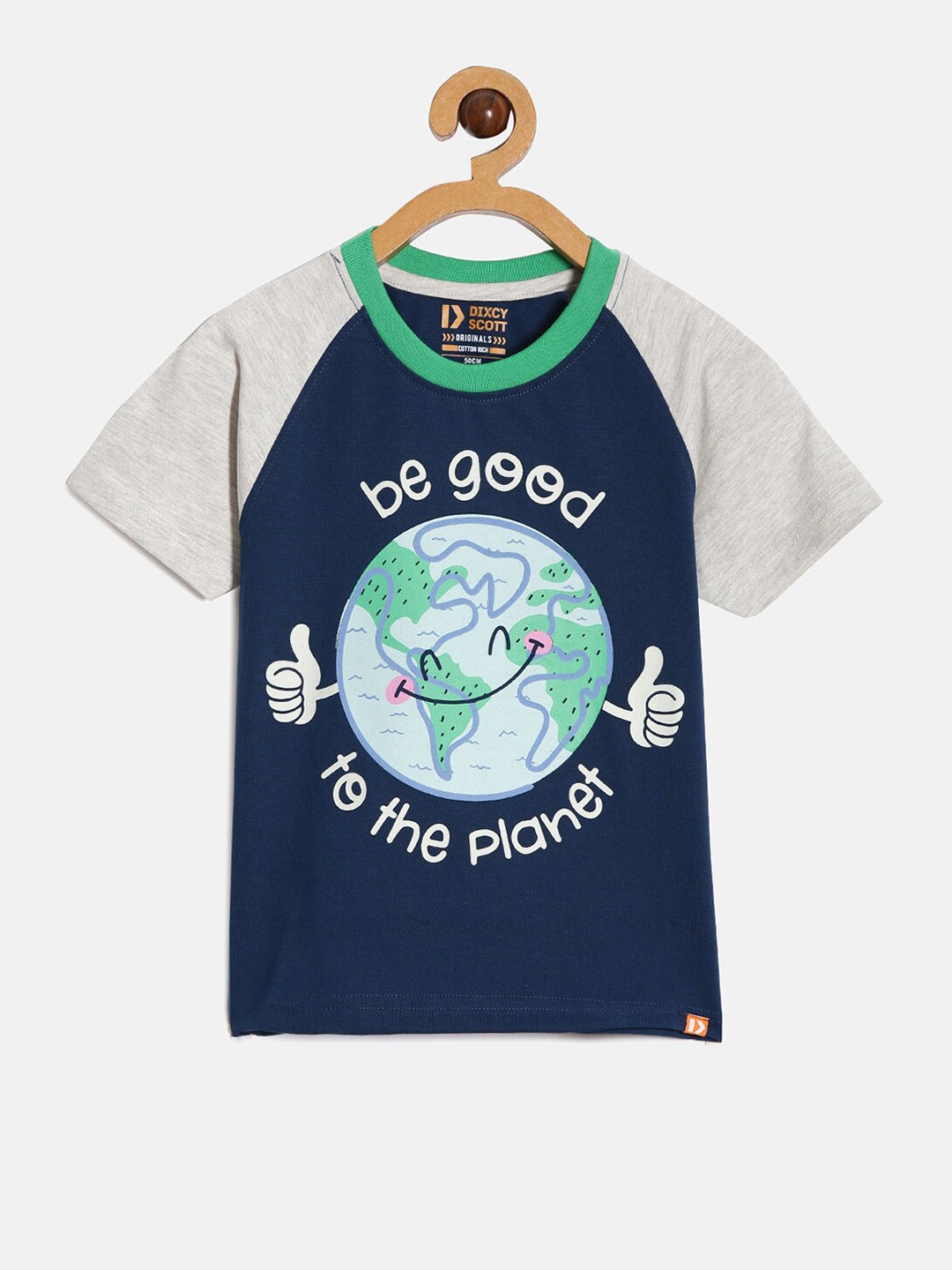 

DIXCY SCOTT Boys Typography Printed Cotton T-shirt, Blue