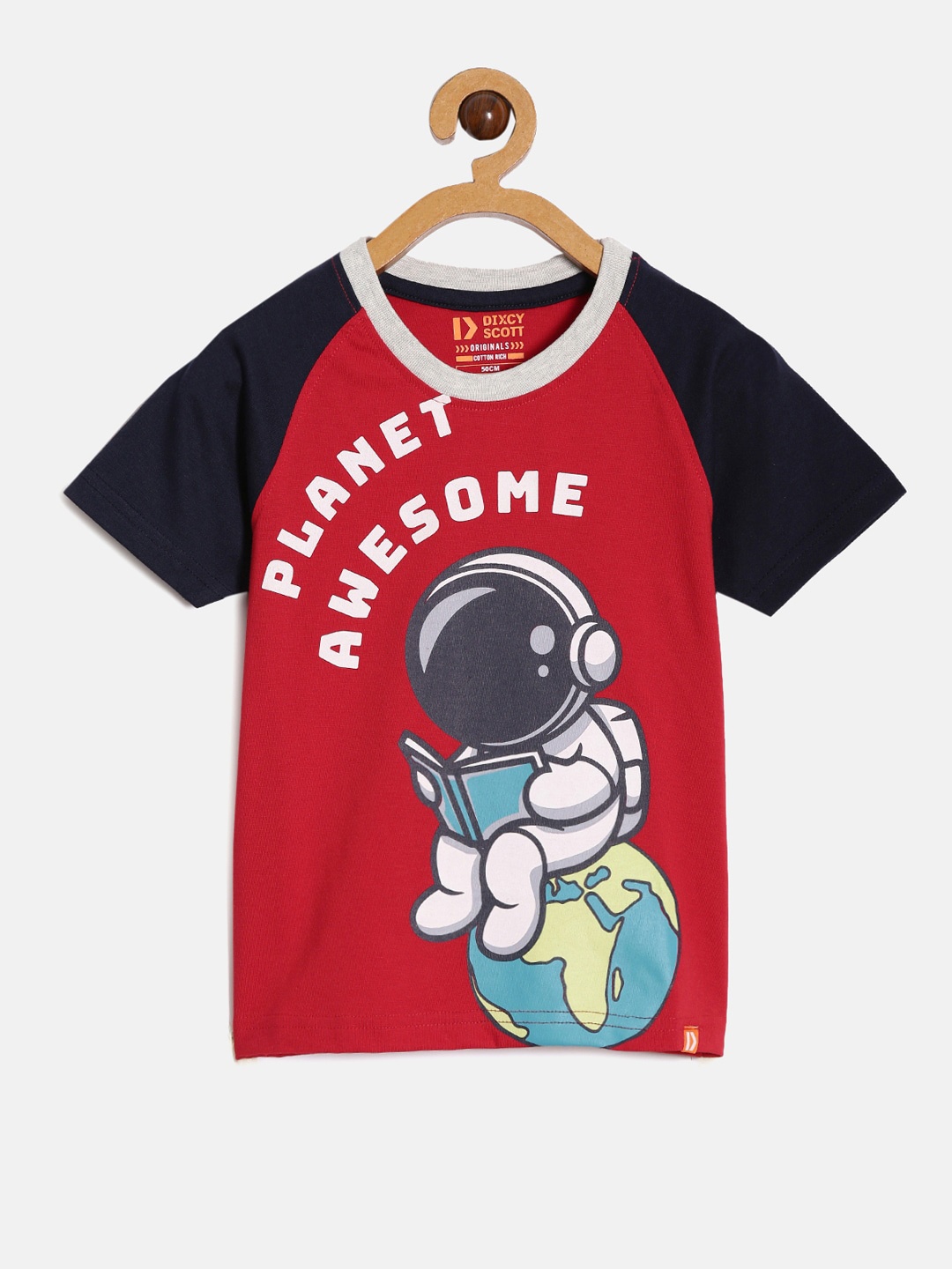 

DIXCY SCOTT Boys Graphic Printed Cotton T-shirt, Red