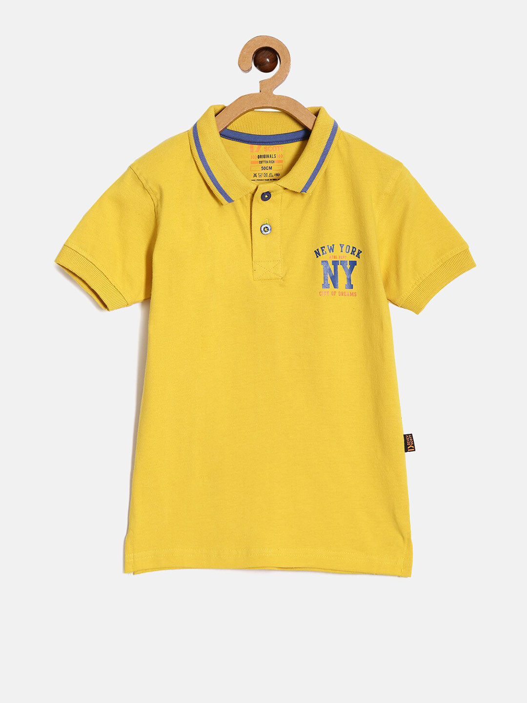 

DIXCY SCOTT Boys Polo Collar Cotton T-shirt, Yellow
