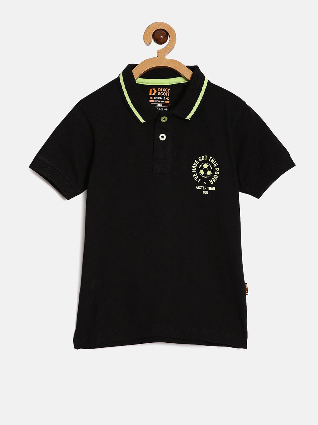 

DIXCY SCOTT Boys Polo Collar Cotton T-shirt, Black