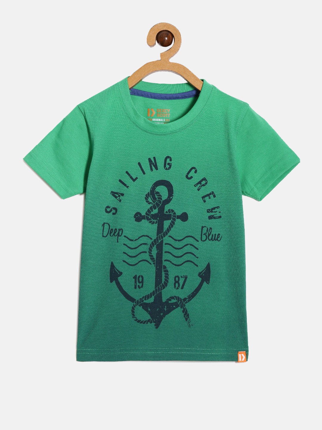 

DIXCY SCOTT Boys Graphic Printed Cotton T-shirt, Green