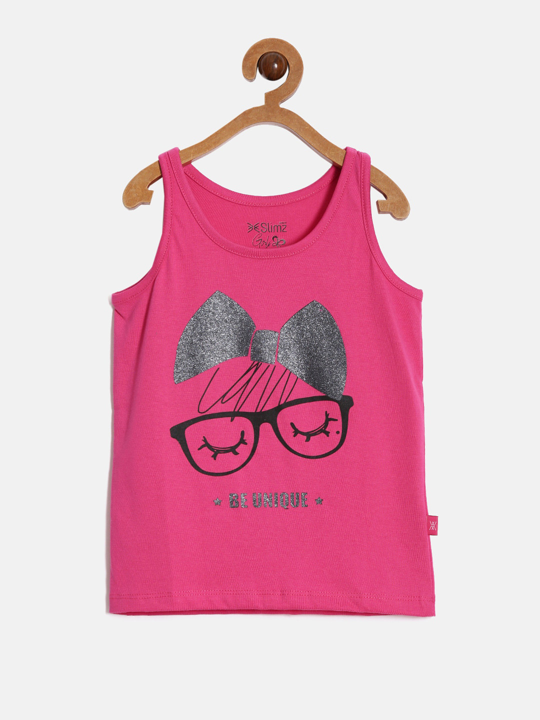 

DIXCY SCOTT Slimz Girls Graphic Printed Sleeveless Cotton Comfort Fit T-shirt, Purple