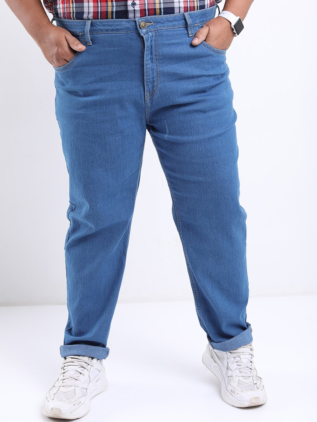 

HIGHLANDER Men Plus Size Slim Fit Stretchable Jeans, Blue