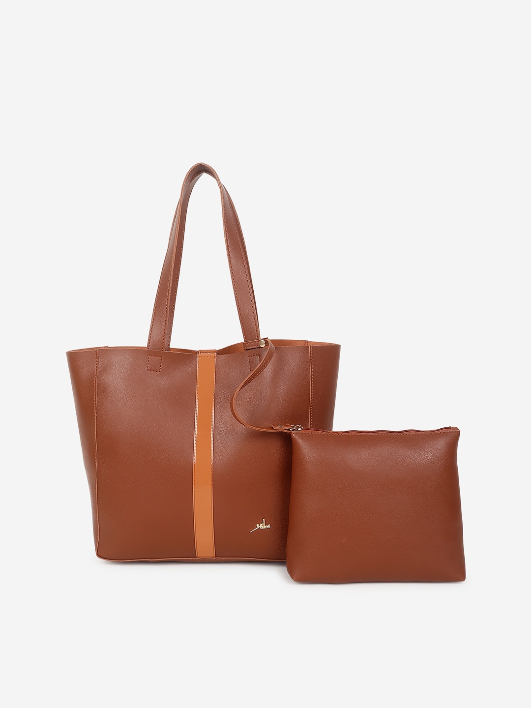 

yelloe Oversized Shopper Tote Bag with Pouch, Tan