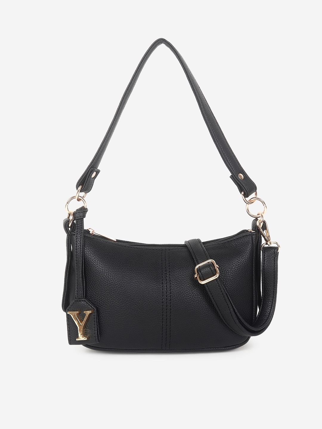 

yelloe Women Black Baguette Sling Bag