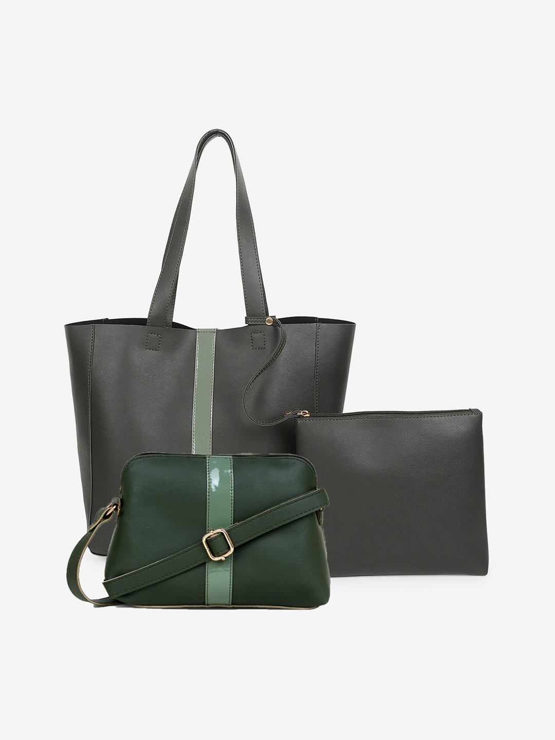 

yelloe Green Colourblocked Shopper Tote Bag with Tasselled