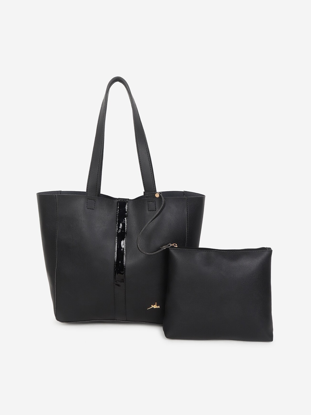 

yelloe Shopper Tote Bag With Pouch, Black