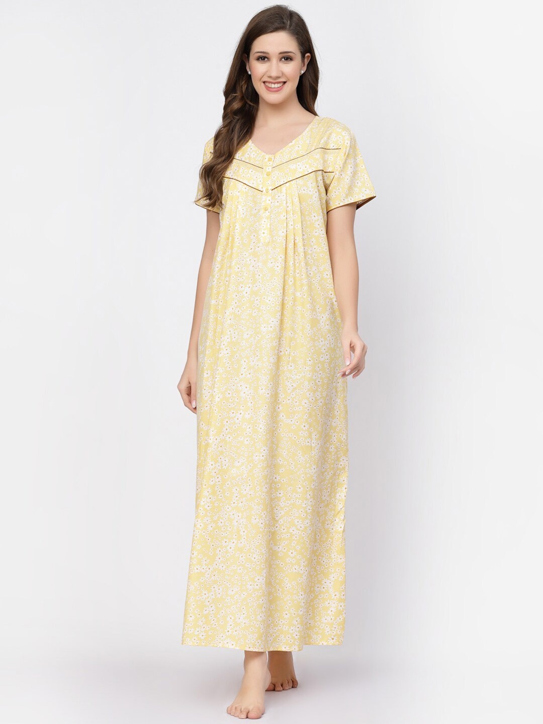 

Sweet Dreams Floral Printed Maxi Nightdress, Yellow