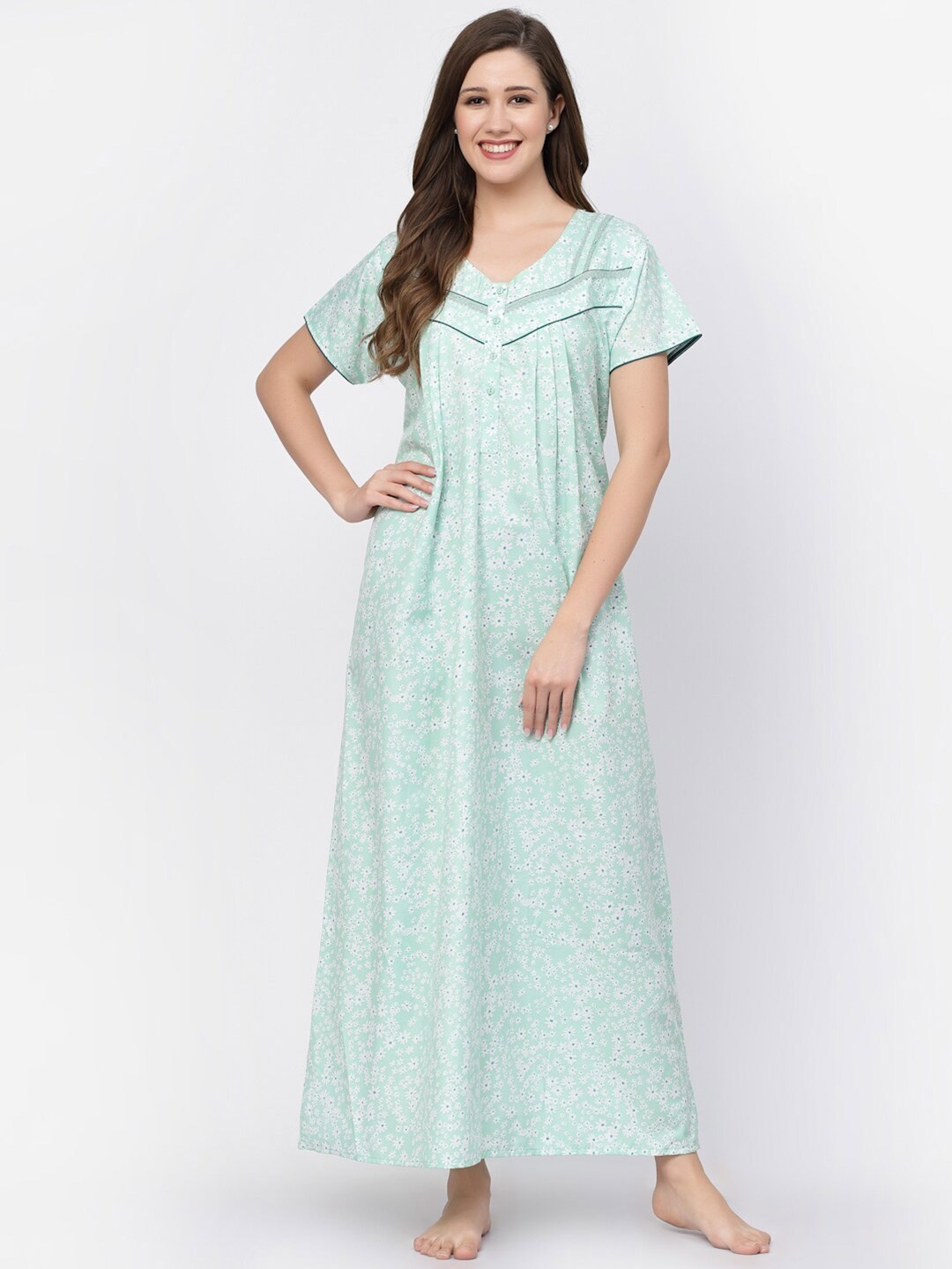 

Sweet Dreams Floral Printed Maxi Nightdress, Green