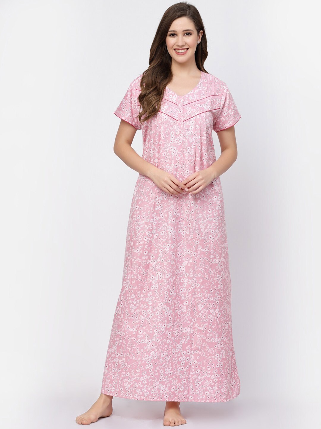 

Sweet Dreams Floral Printed Maxi Nightdress, Pink