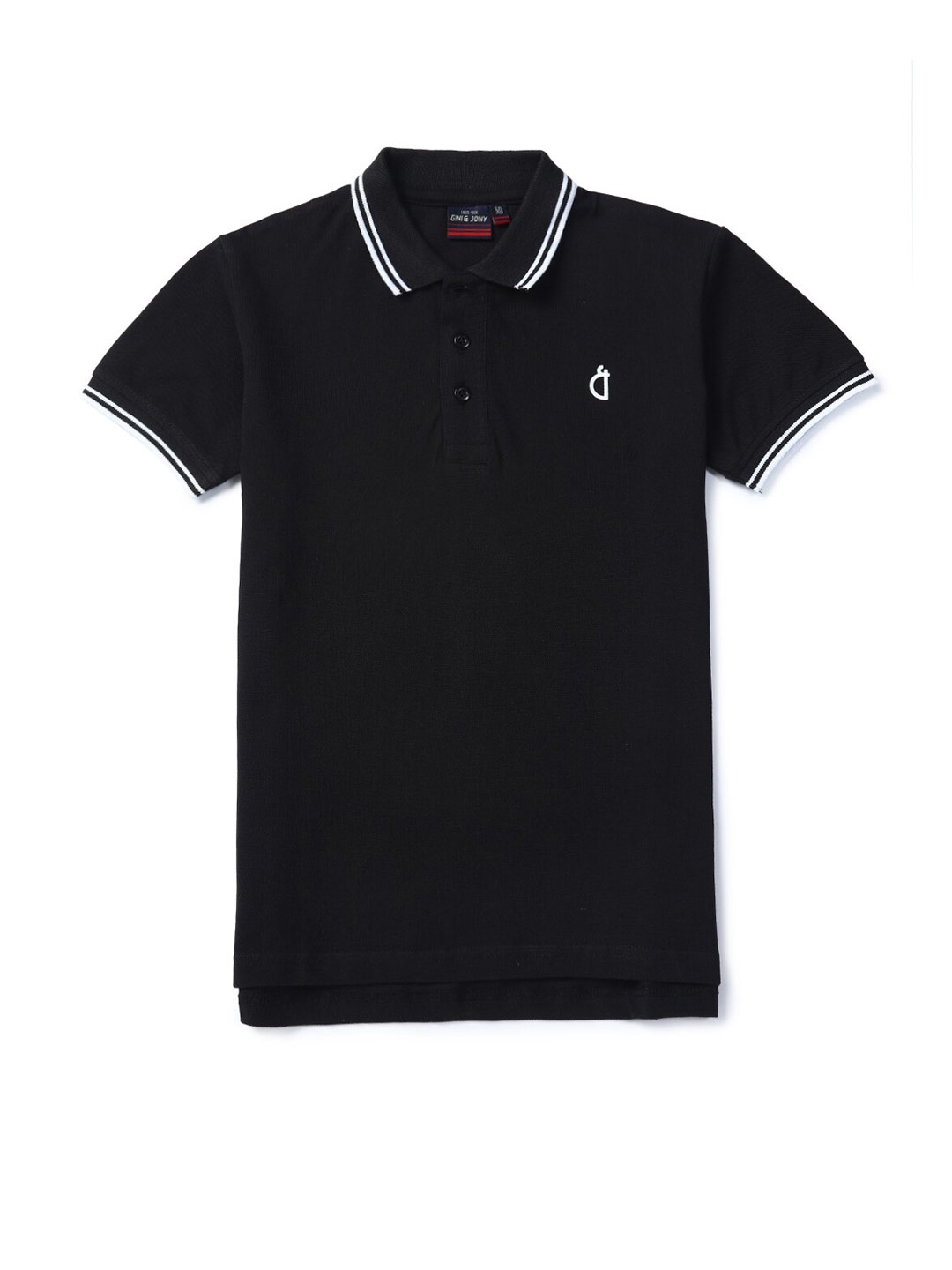 

Gini and Jony Boys Polo Collar Cotton T-Shirt, Black