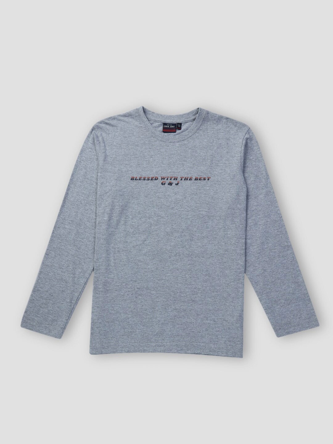 

Gini and Jony Boys Typography Printed Long Sleeves Cotton T-shirt, Grey