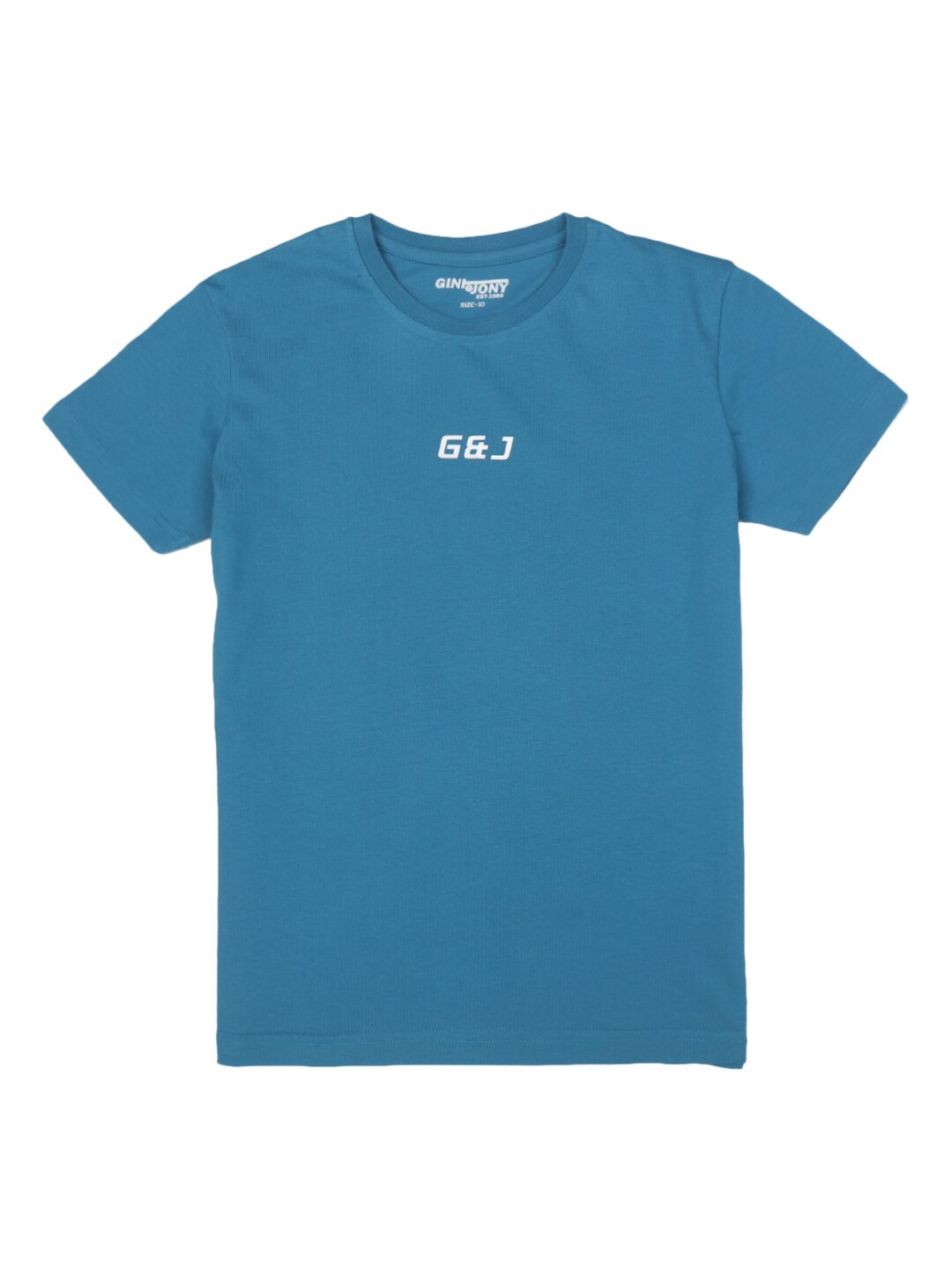 

Gini and Jony Boys Round Neck Short Sleeves Cotton T-shirt, Blue