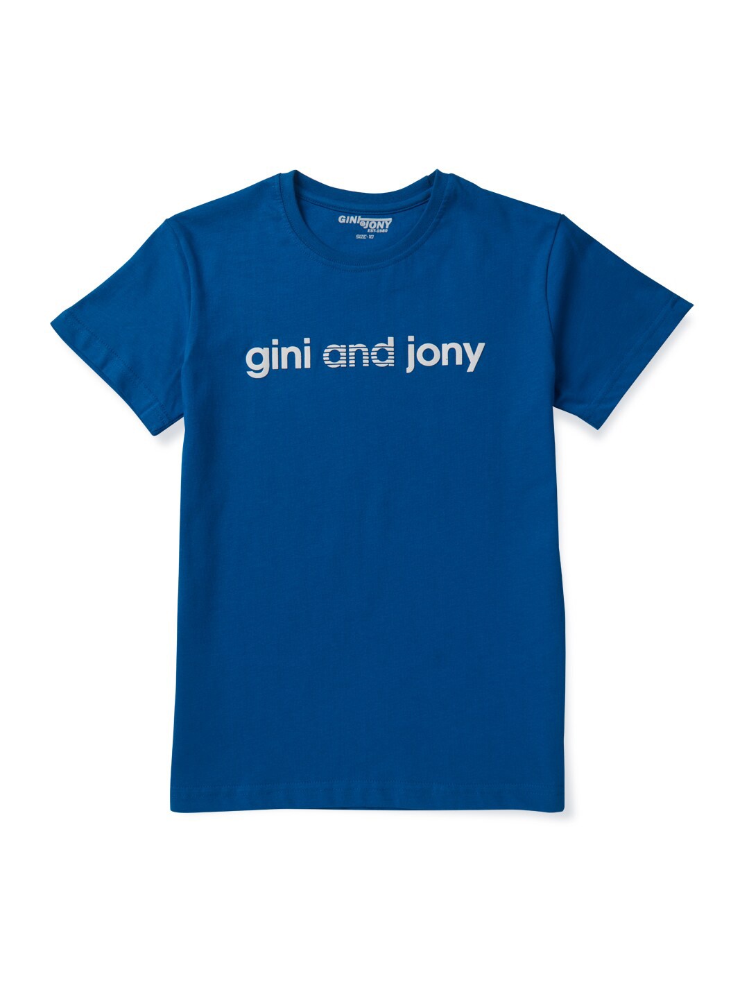 

Gini and Jony Boys Typography Printed Round Neck Cotton T-shirt, Blue