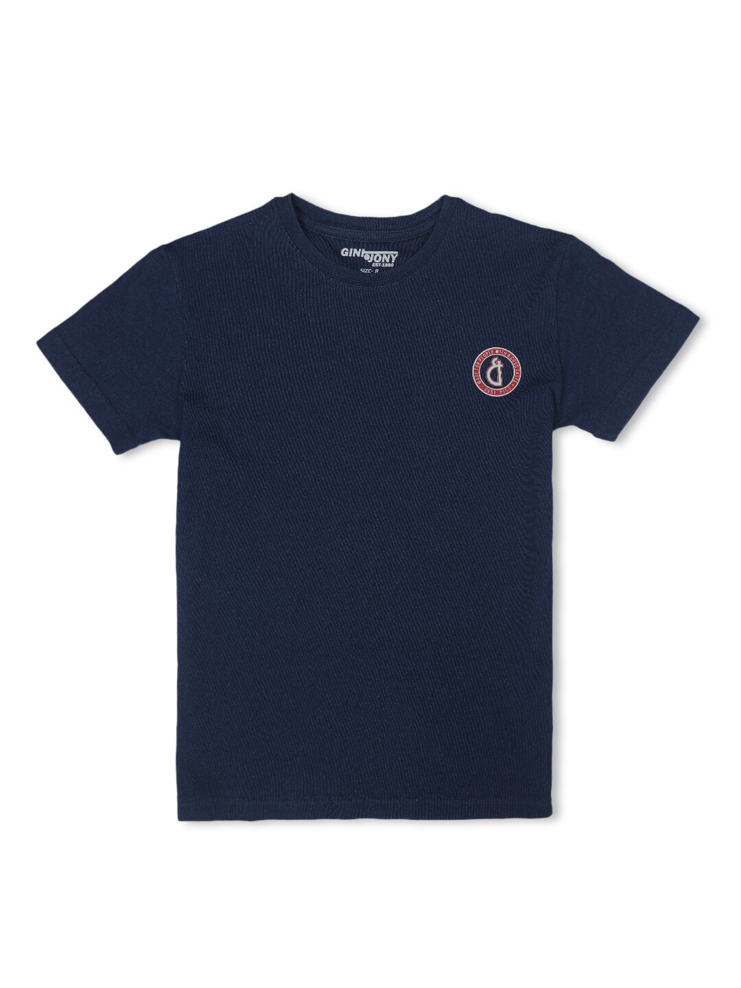 

Gini and Jony Boys Round Neck Cotton T-shirt, Blue