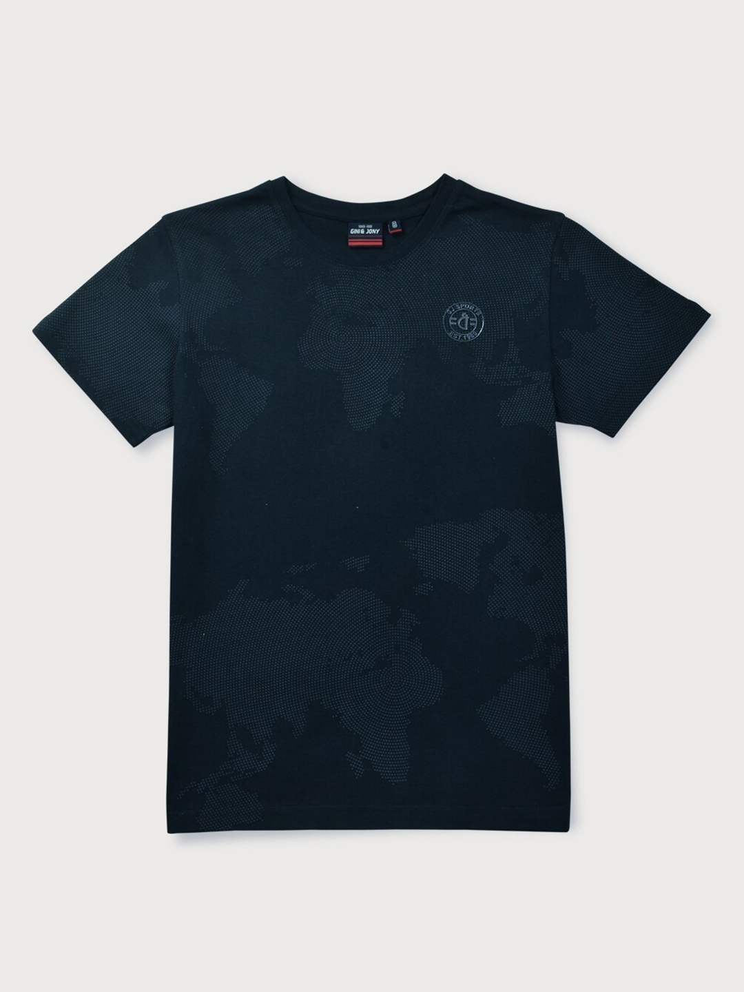 

Gini and Jony Boys Round Neck Cotton T-shirt, Navy blue