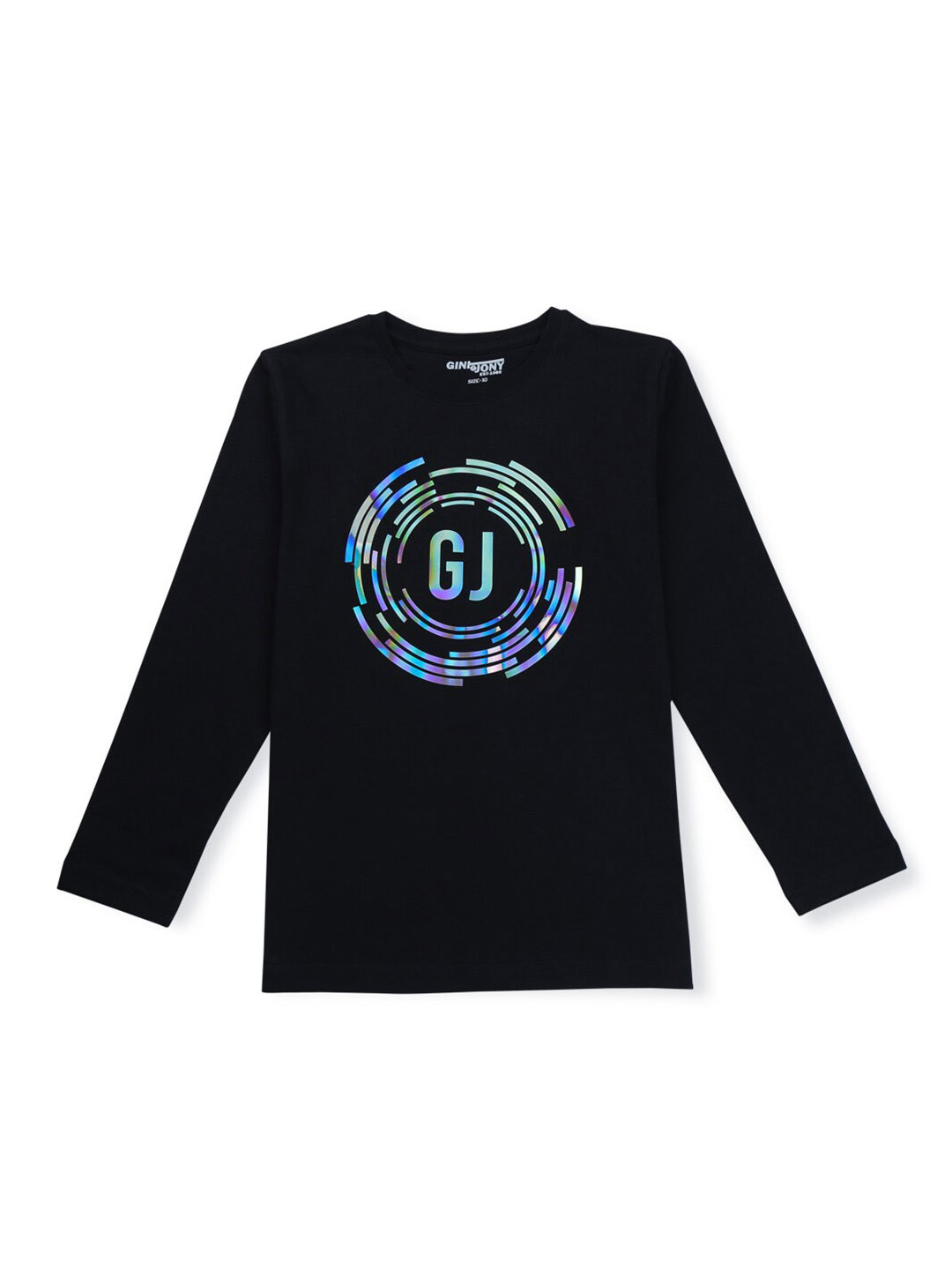 

Gini and Jony Boys Typography Printed Cotton T-shirt, Black