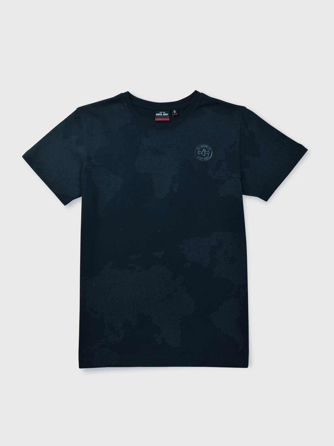 

Gini and Jony Boys Self Design Cotton T-shirt, Navy blue