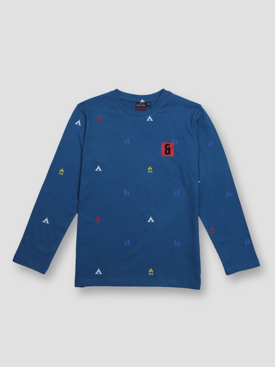 

Gini and Jony Boys Conversational Printed Round Neck Cotton T-shirt, Navy blue