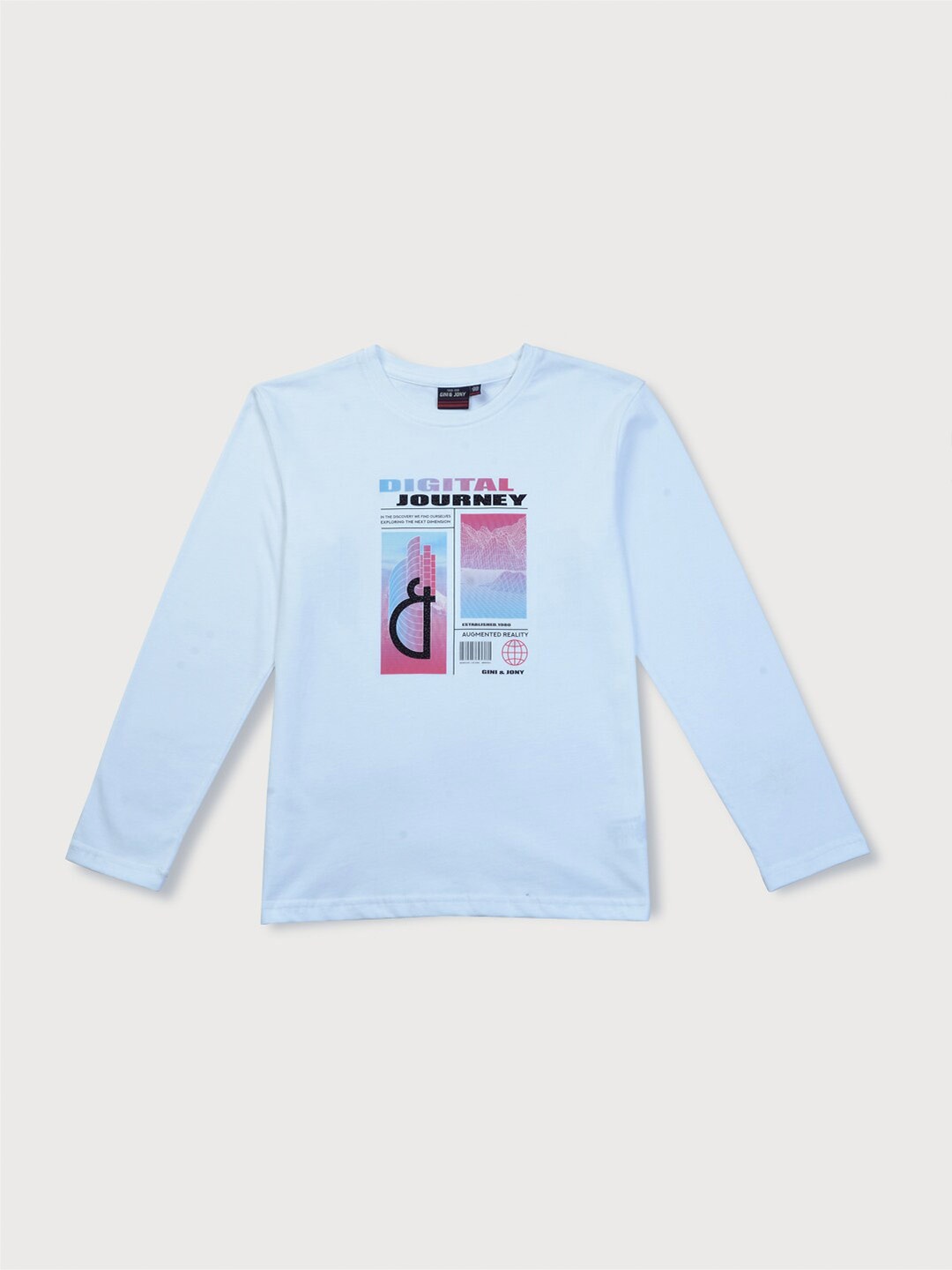 

Gini and Jony Boys Graphic Printed Cotton T-shirt, Blue
