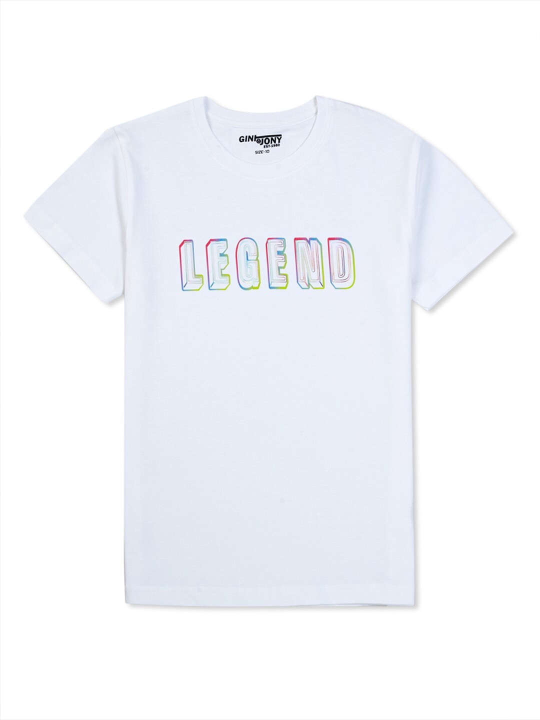Gini and Jony Boys Typography Printed Cotton T-Shirt, White