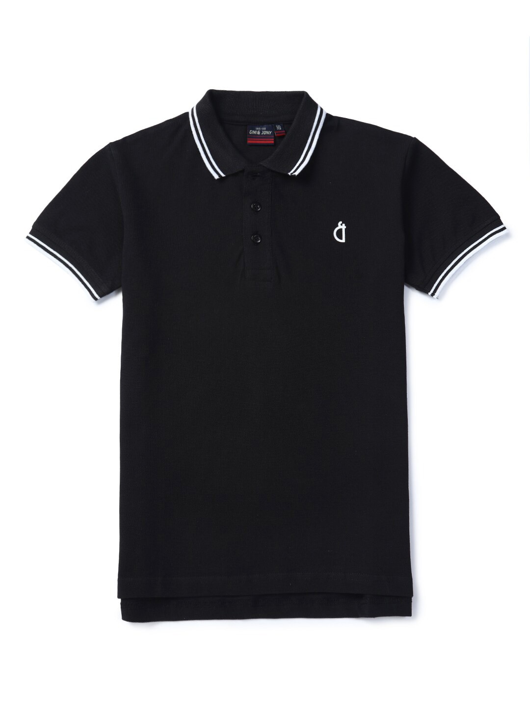 

Gini and Jony Boys Polo Collar Cotton T-shirt, Black